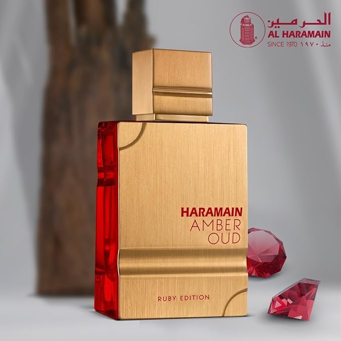 Al Haramain Amber Oud Ruby Edition Eau De Parfum Spray 60ml (2 oz) - Unisex Arabian Perfume for Women & Men, Long-Lasting Amber Fragrance with Rich, Luxurious Scent