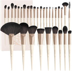 Docolor Makeup Brushes Set Professional 30Pcs Makeup Brushes Premium Synthetic Powder Kabuki Foundation Contour Blush Concealer Eye Shadow Blending Eyeliner Crease Eyebrow Make Up Brush Kit - Beige