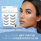 Ardell Light As Air 521 Lashes - Lightweight Natural False Eyelashes, Soft and Comfortable, 4 Pairs