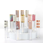 COSIDEA 15pcs Round Empty 5ml 0.17oz lip gloss tubes with wand and fish scale leather cap Lipgloss tube containers for lip oil packing