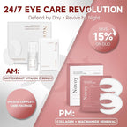 Novoy 7 Pairs Bio-Collagen Real Deep Eye Patches - 6-in-1 Retinol Overnight Eye Patches for Dark Circles, Puffiness & Wrinkles | 2% Caffeine+Hyaluronic+Niacinamide, Korean Popular Eye Mask - ROSE