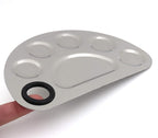 semicircle Makeup Palette Stainless Steel 6-dents Nail-art Cosmetic Artist Mixing Palette with 6 Inches Spatula Tool