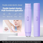 New Pinsliee Electric Razors for Women, Glowhave Double Headed Bikini Trimmer, Body Hair Shaver, Travel Razors for Women, Suitable for Underarms, Legs, Arms,Face (Pink Purple)