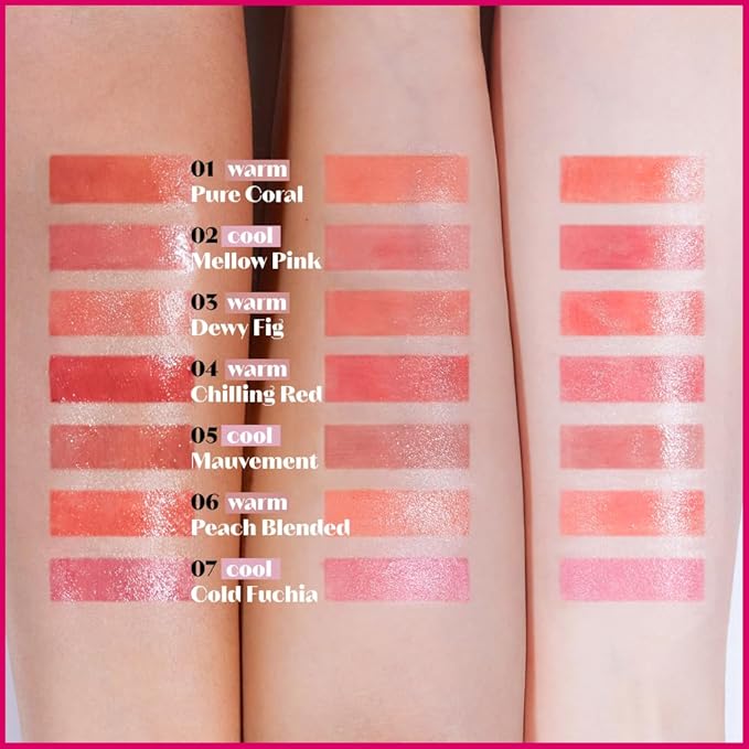 ETUDE Glow Fixing Tint #1 Pure Coral | Non-sticky Glossy Shine Lip stain | Fills up with comfortable moisture | Tinting for dry lips