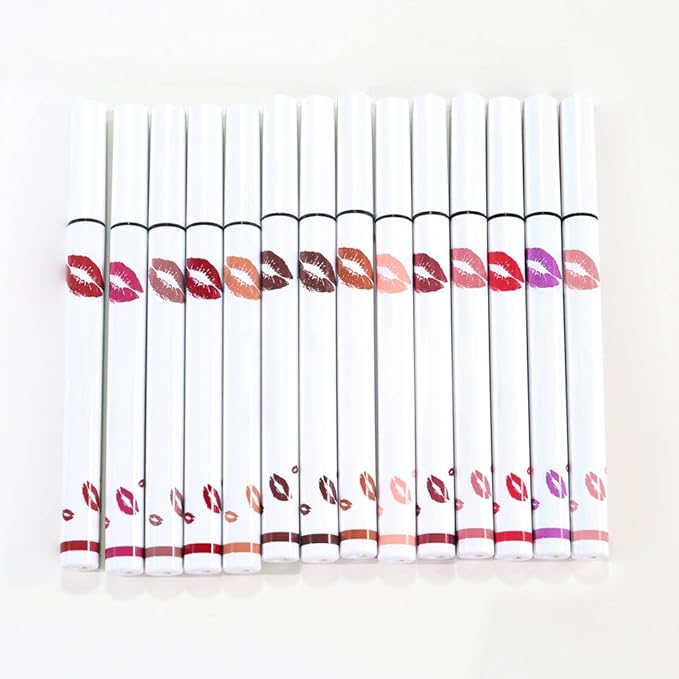 2Pcs Longwear Liquid Lip Liner Stain Marker Pen Set Long Lasting Waterproof, Mauve Dusty Pink Red Matte Permanent 24 Hour Lip Liner and Lipstick Combo, Color Stay Lipliner All Day, Lip Stains peel off