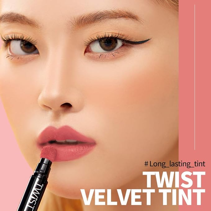 Long Lasting Lip Stain for Lips and Cheek Tint | High Pigment Color | lightweight Matte Finish | Weightless | Full Coverage | Twist Velvet Tint #6 (No.6)
