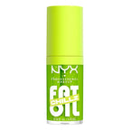 NYX PROFESSIONAL MAKEUP Fat Oil Chillz, Moisturizing, Shiny and Vegan Tinted Lip Gloss - Kiwi Freeze (Sheer Green)