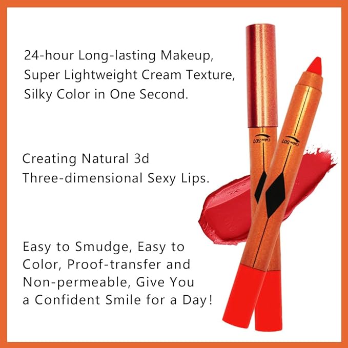 Crimson Lip Liner Pencil, Smooth Matte Lipstick Crayon with Lip Pencil Sharpener for Women, Velvet Smudge Proof Smudgeproof Waterproof No Transfer Makeup Forever Lipliner 507#