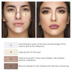 4-Color Contour Makeup Palette, Blush Highlighter Bronzer Powder Kit, Face Cosmetics Gift Set (02#, 1 Count (Pack of 1))