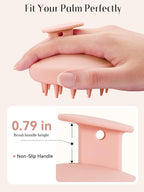 HEETA Scalp Massager Hair Growth, Scalp Scrubber with Soft Bristles, Integrated Silicone Design, Exfoliator for Dandruff Removal & Relaxation, Shampoo Brush Fit Wet Dry Hair Use, Light Pink