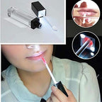 5 Pcs 7.5ml LED Light Lip Glaze Tubes with Mirrors Refillable Lip Gloss Bottles DIY Lip Balm Lipstick Tube Makeup Cosmetic Container for Woman Girl(Black)