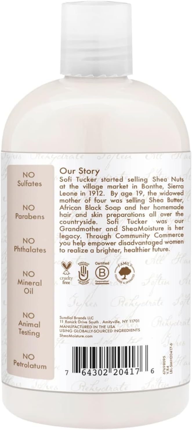 SheaMoisture Virgin Coconut Shampoo, Daily Hydration – Color-Safe Formula with Organic Shea Butter for All Types, Curly Hair Care, 13 Oz