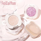 Glitter Shimmer Sparkle Eye Shadow Palette Makeup for Green Blue Eyes, Pearl White Silver Glitter Shimmer Metallic Holographic Multichrome Cream Iridescent Single Monochrome Eyeshadow Makeup