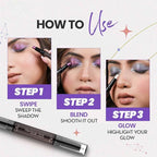 CHARMACY Multichrome 2 in 1 Cream Eyeshadow Stick, Waterproof Eye Brightener Highlighter Stick Makeup, High Pigmented, Smudge-Proof, Vegan & Cruelty-Free (SET2-902/904/906)