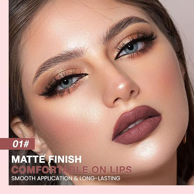 Silky Smooth Retractable Matte Lip Liner Pencil, Dust Red Lip Liner Long-Lasting Creamy Formula for Shaping & Sculpting Lips, Matte Velvet Pigmented Lip Liner Crayon Lipstick 01#