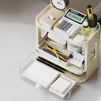 3-Tier Desk Organizers & Dispensers，Mail Holder for Office Desk Organization，Kitchen Spice Rack or Bathroom Countertop Organizer, Gift for Teachers, Classmates, and Friends (Beige)