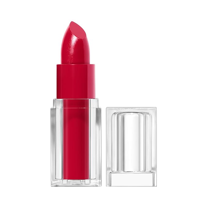 COVERGIRL Clean Lip Color, Iconic Ruby, Satin Finish, Squalane, Avocado & Aloe, Carmine-Free, Non-Drying, 0.12oz