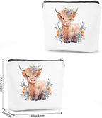 Western cosmetic bag highland cow