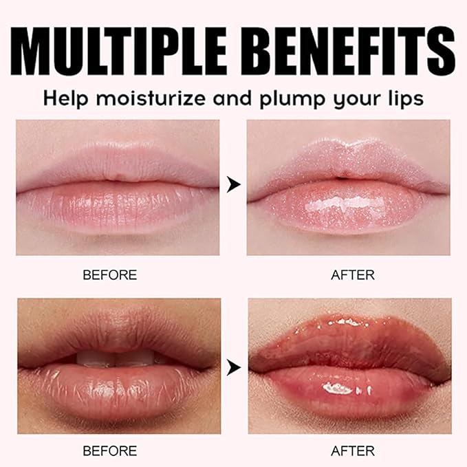 Hydrating Lip Oil, Big Brush Head Lip Glaze Shiny Transparent Lip Glow Oil, Nourishing & Non-sticky Long Lasting Fresh Clear Smooth Lip Care Plumping Lip Oil (# 02)
