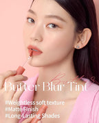 HOLIKA HOLIKA Butter Blur Lip Tint (02 PEANUT) - Korean Matte Lip Tint, Lightweight High-Pigmented Lips, Velvety Silky Smooth K-Beauty Lip Makeup, Long Wearing Formula