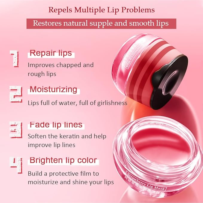 2PCS Strawberry Pot Lip Balm