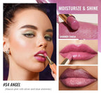 Oulac Moisture Mauve Pink Lip Gloss - 2 in 1 Shimmer Lipstick & Lip Balm, Long Lasting Hydrating, Juicy & Glossy finish, Smooth for Dry, Cracked and Chapped Lips, Vegan 2.2g/0.07oz (S04)