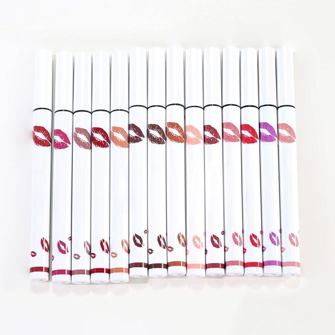 2Pcs Longwear Liquid Lip Liner Stain Marker Pen Set Long Lasting Waterproof, Pink Red Maroon Dusty Mauve Matte 24 Hour Lip Liner and Lipstick Combo, Color Stay Lipliner All Day, Lips Stain peel off