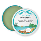 Badger Coconut AfterSun Balm, 100% Organic Soothing Sunburn Relief, Great Smelling, Moisturizing & Hydrating After Sun Skin Care, 2 oz Tin