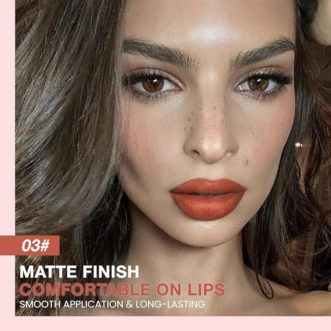 evpct Orange Matte Creamy Retractable Lip Liner Pencils for Shaping & Sculpting Lips, Lip Pencils for Women Long Lasting Waterproof Rich Lip Colors Liner Crayon Lipstick delineador de labios 03