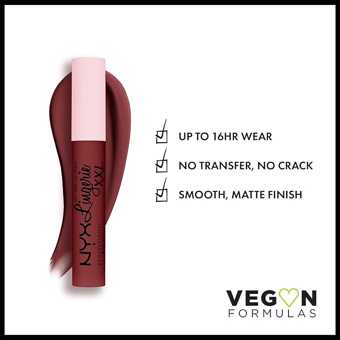 NYX PROFESSIONAL MAKEUP Lip Lingerie XXL Matte Liquid Lipstick - Strip & Tease (Brown Plum)