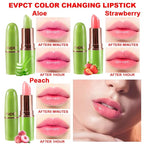 evpct 3Pcs Magic Color Changing Lipstick Long Lasting Waterproof 24 Hours Original for Women, Aloe Vera Strawberry Peach Pink PH Mood Permanent Color Changing Lipstick Lip Balm Gloss, labial magico