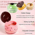 3PCS Bee Lip Balm Honey Pot,Honey&Apple Lime)