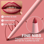 evpct 6Pcs Retractable Lip Liner Pencils Set Pack for Shaping & Sculpting Lips, Ruby Mauve Red Rose Nude Pink Plum Purple Taupe Brown Creamy Matte Gel Lip Liner Lipliners Pencil delineador de labios