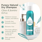 Puracy Natural Dry Shampoo For Women - Plant-Powered Cleansing Volumizing Revitalizing Dry Shampoo As Seen on TikTok, Benzene-Free, Non-Toxic, Oil Absorbing for All Hair Types (Citrus & Jasmine, 6 oz)