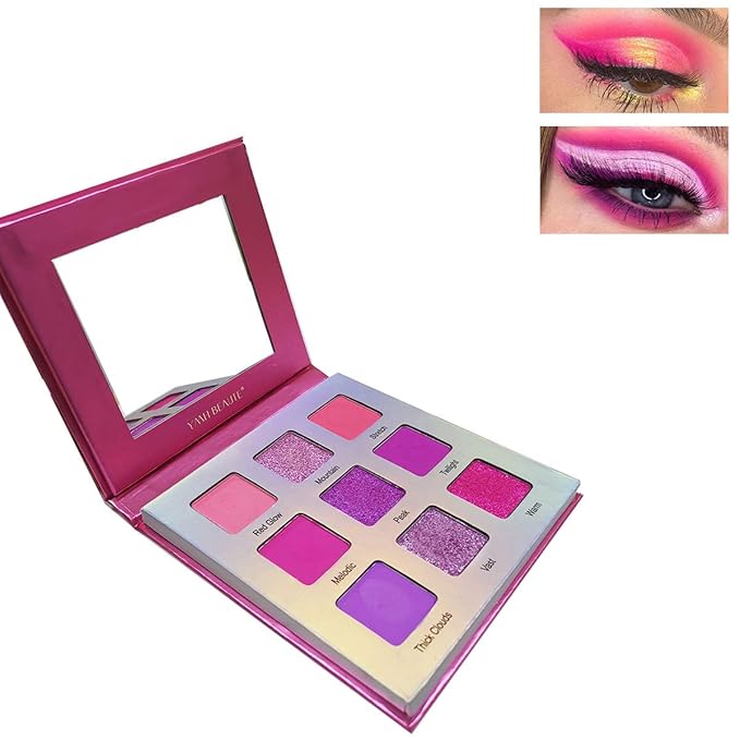 Highly Pigmented Eyeshadow Palette, 9 Color Bright Eye
