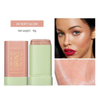 Multi-Use Makeup Blush Stick, Beauty Tinted Solid Blush Stick,Facial Contouring Highlight & Brighten Face Stick, Waterproof Moisturizer Stick, Suitable for All Skin (2#Soft Glow)