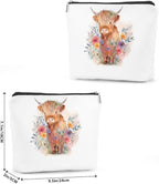 Western cosmetic bag highland cow