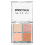 Palladio Eyeshadow Quads, Velvety Pigmented Blendable Matte, Metallic & Shimmer Finishes, Creamy Formula, Four Way Quad Eye Shadow Palette, Talc-Free (Honey Pie)