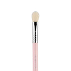 Sigma Beauty Travel Essential Trio - Makeup Brush Set for Foundation Powder Eyeshadow - 3 Tool Brushes with Brush Tin Holder - - Skin Safe, Vegan Makeup Brushes for Travel - Light Pink