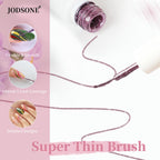 JODSONE Nail Art Gel Liner Set 10 Colors Glitter Purple Gold Green Gel Nail polish Need U V Lamp Cured with Thin Brush at Home Salon Design