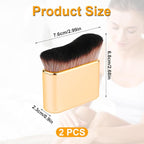 2pcs Self Tanning Brushes, Soft Bristles Body Makeup Brush Liquid Foundation Self Tan Blending Brush Tanning Brush Applicator for Face Body (Gold)