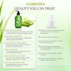 Aloderma Organic Aloe Vera Gel for Skin + Tea Tree Oil, Made within 12 Hours of Harvest, Soothing Pure Aloe Vera Gel for Face, Works Great for Oily Skin, Scalp, Aftershave, Natural Aloe - 10.6 Oz