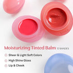 HINCE Raw Glow Dewy Ball - Tinted Lip Balm, Jelly Gloss Glow, Shine and Hydration, Lip & Blush Multiuse, Vegan, 0.12 oz. (13 colors) (HUG DEW)