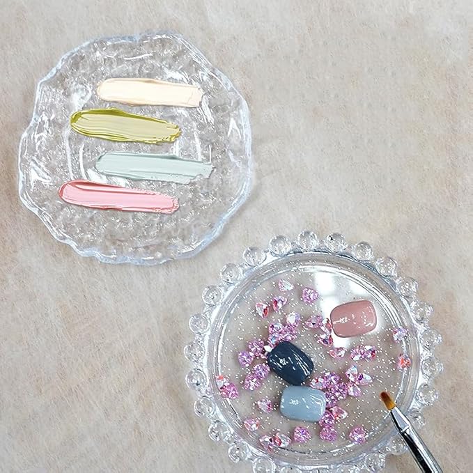 Nail Art Palette Nail Mixing Palette Polish Color Mixing Plate Pearl Edge Nail Holder Display Board Cloud Shape for Nail Art Nail Tip Holder Nail Art Display (Clouds-clear)