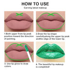 evpct 2Pcs Green Shimmer Glitter Shiny Liquid Lipstick Lip Gloss Stain and Retractable Lip Liner Makeup Set for Women Long Lasting Waterproof 24 Hours Lipstick labial mate larga duracion 24 50#