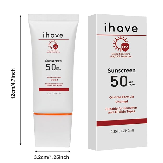 iHave Sunscreen for Face, SPF 50 Face Sunscreen Lotion with Broad Spectrum UVA UVB Protection, Oil-Free Fast-Absorbing Sunblock for All Skin Type, Travel Facial Sun Screen Protector, Sun Skin Care