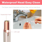 Facial Hair Removal for Women, Mini Hair Remover, Electric Razor Shaver Portable Bikini Epilator for Lips, Chin, Armpit, Peach Fuzz, Fingers, Neck, Cheek and USB Rechargeable (Gold)