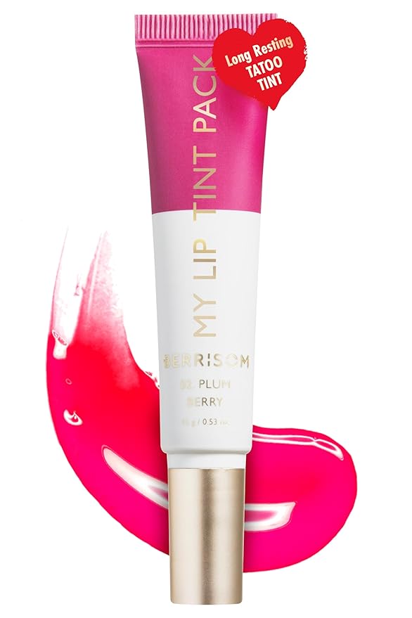 LIP My Tint Pack - Korean Lip Stain Peel Off Pack | Kiss-Proof Korean Lip Tint Long Lasting Lipstain Marker | Waterproof Lip Stain Peel Off Lipstick (02. Plum Berry, 0.50 Fl Oz)