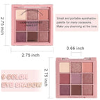 9 Colors Colorful Eyeshadow Palette Makeup,Rose Gold Brown Purple Nude Matte Shimmer Neutral Eye Shadow Powder Palette,Highly Pigmented Naturing-Looking Long Lasting Waterproof