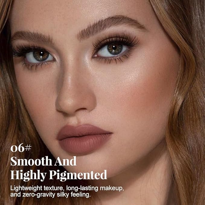 Light Brown Matte Lip Liner Pencil - Crayon Matte Lipstick Pencil, No Transfer, Smudgeproof & Waterproof, Sharpenable Lip Crayon for Women, Velvet Long-Lasting Lip Color 06#